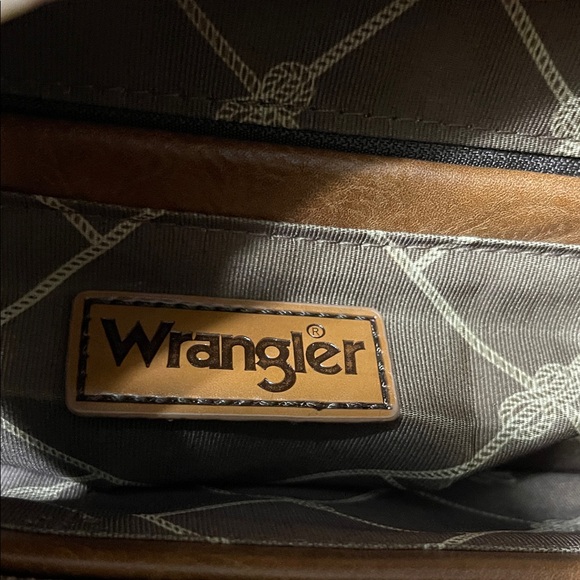 Wrangler buckin bronco rodeo Cream and Brown Tote Bag - Picture 5 of 11